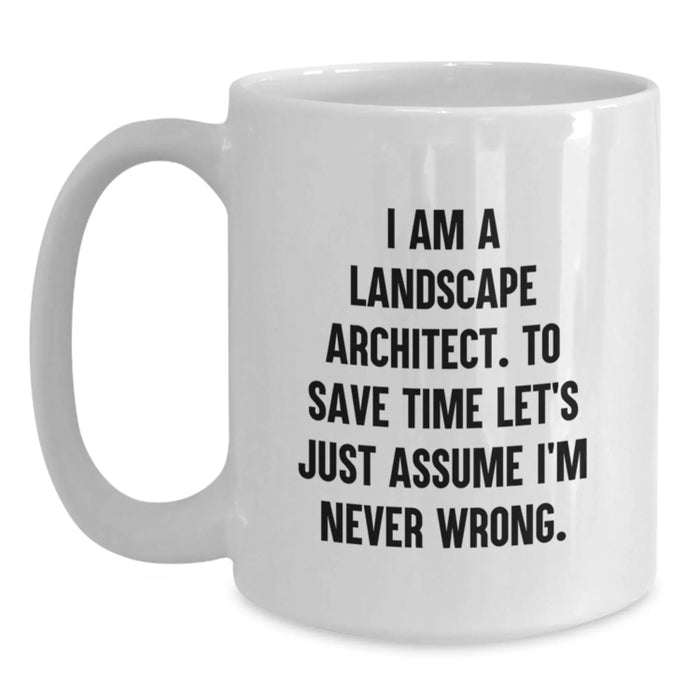 Funny Landscape Architect Gifts for Men, White Coffee Mug, Perfect Birthday Unique Gifts from Friends to Landscape Architect Colleagues - Main