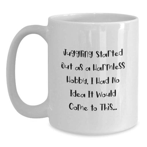 Funny Juggling Gifts for Juggling Friends from Family, Unique White Coffee Mug for Juggling Enthusiasts Graduation - Main