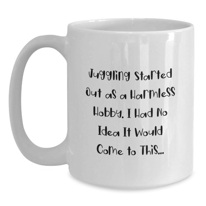 Funny Juggling Gifts for Juggling Friends from Family, Unique White Coffee Mug for Juggling Enthusiasts Graduation - Main