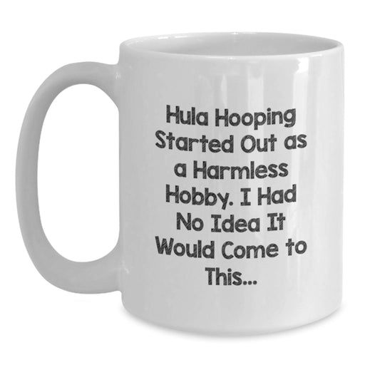 Funny Hula Hooping Gifts for Him from Friends on Graduation Day, White Coffee Mug - Main