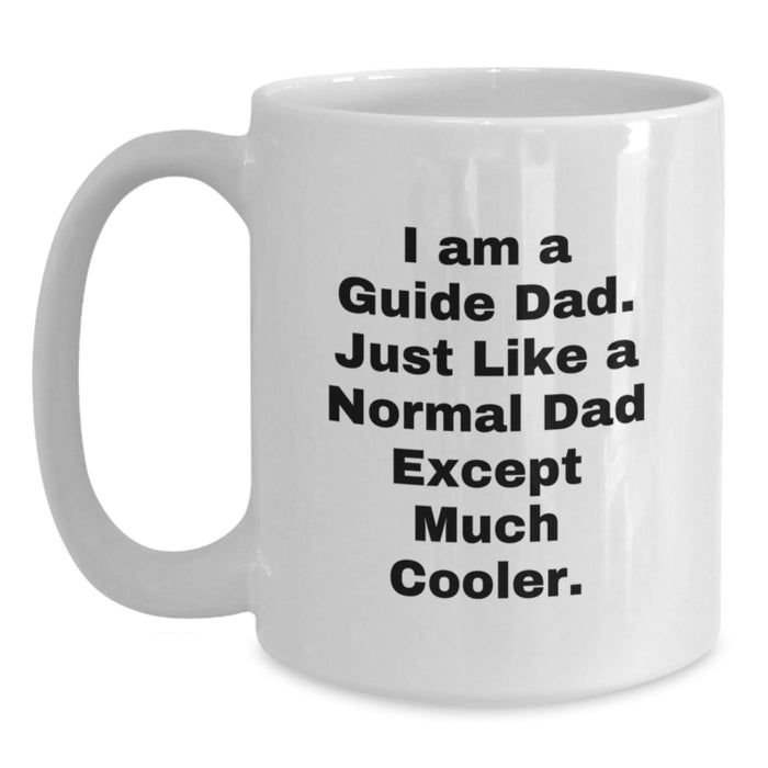 Funny Guide Dad Gifts, White Coffee Mugs for Graduation Day from Friends, Family, or Men, Perfect for Guide Enthusiasts, Cute White Coffee Mug, White Ceramic Coffee Mug Made in the USA - 11oz or 15oz - Main