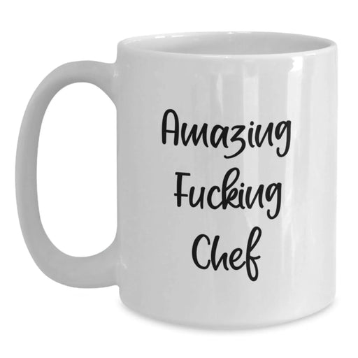 Funny Chef Gifts from Friends for Graduation, Amazing White Coffee Mug with 11oz or 15oz Capacity, Perfect for Men or Women - Main