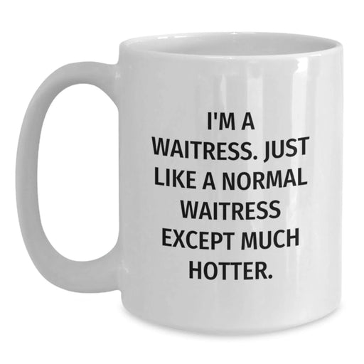 Funny Waitress Gifts for Men Women Friends Christmas Unique White Coffee Mugs from BFFs - Main