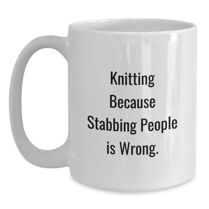 Funny Knitting White Coffee Mugs Gifts from Friends for Graduation Unique White Coffee Mugs - Main