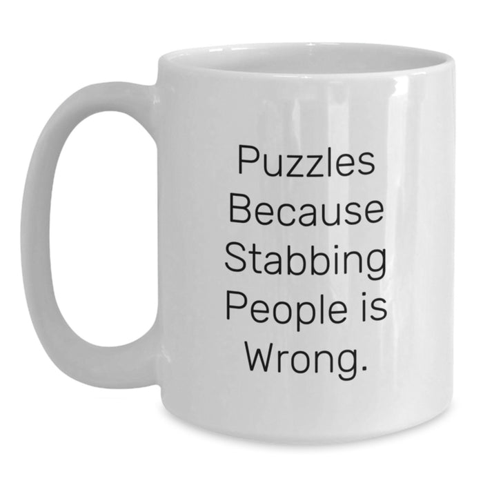Funny Puzzles White Coffee Mug for Puzzles Lover Gifts from Friends to Puzzles Enthusiasts - Main
