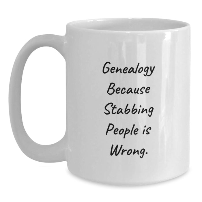 Funny Genealogy White Coffee Mug for Graduation Unique Gifts from Family to Genealogy Enthusiasts - Main