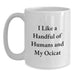Funny Ocicat Gifts for Men Gifts from Family, White Coffee Mug with I Like A Handful Of Humans And My Ocicat Quote, Ideal Gift for Ocicat Lovers Graduation Unique Gifts for Women - Main