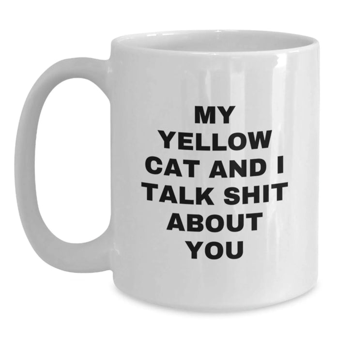 Funny Yellow Cat White Coffee Mug Gifts for Yellow Cat Lovers - Unique Christmas Unique Gifts from Friends, Family, and Coworkers - Main