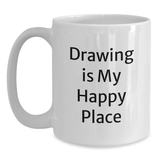Funny Drawing Quotes for Friends Gifts from Women, White Coffee Mug for Drawing Enthusiasts, Graduation Unique Gifts - Main