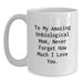 Unbiological Mom Gifts from Men to Mom, Funny Graduation Unique Gifts for Unbiological Mom, White Coffee Mug with To My Amazing Unbiological Mom Quote - Main