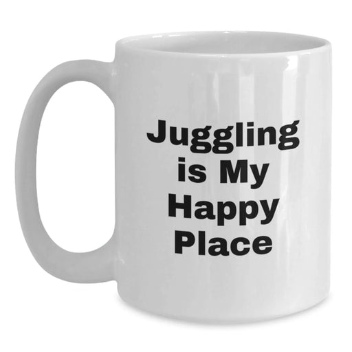 Funny Juggling Gifts for Him, Unique Christmas Memorable Presents from Friends for Juggling Enthusiasts, White Ceramic Coffee Mug - Main