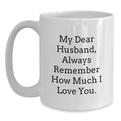 Funny Husband Gifts from Wife, White Coffee Mugs for Him, Always Remember How Much I Love You, Unique Christmas Memorable Presents - Main