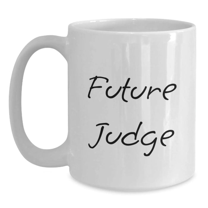 Funny Judge Gifts for Men, White Coffee Mug Quote 'Future Judge', Christmas Unique Gifts from Family - Main