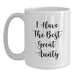 Funny Aunty Gifts from Men, Women, Friends, and Family - 'I Have The Best Great Aunty' White Coffee Mug for Christmas - Main