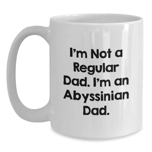 Funny Abyssinian Cat Gifts from Dad to Men, Women, or Family - Unique White Coffee Mug for Christmas - Main