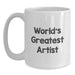 Funny Artist Gifts from Friends, White Coffee Mug for Artists with 'World's Greatest Artist' Quote, Unique Christmas Unique Gifts - Main