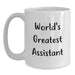 Funny World's Greatest Assistant Gifts for Birthday, White Coffee Mug from Friends, 11oz or 15oz Capacity, Ceramic, Microwave, and Dishwasher Safe - Main