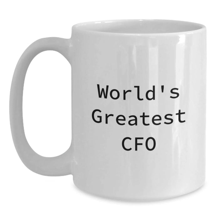 CFO White Coffee Mug World's Greatest CFO Funny Quote Gifts for CFO Christmas Unique Gifts from Friends - Main