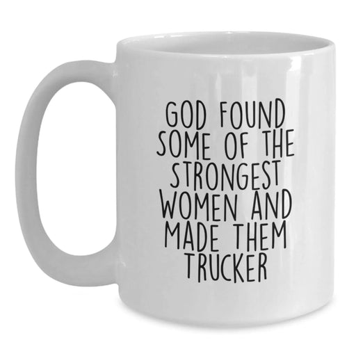 Funny Trucker Gifts from Men, Unique White Coffee Mug for Christmas, Inspirational Quote for Trucker Women - Main