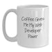 Funny Web Developer Gifts for Men - White Coffee Mug - 'Coffee Gives Me My Web Developer Power' - White Ceramic Mug - Gifts from Dad for Son - Unique Christmas Unique Gifts for Web Developer - Main