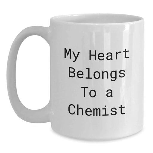 Funny Chemist Gifts, Gifts from Friends to Chemist, White Coffee Mug - My Heart 'Belongs To A Chemist' Christmas Unique Gifts - Main