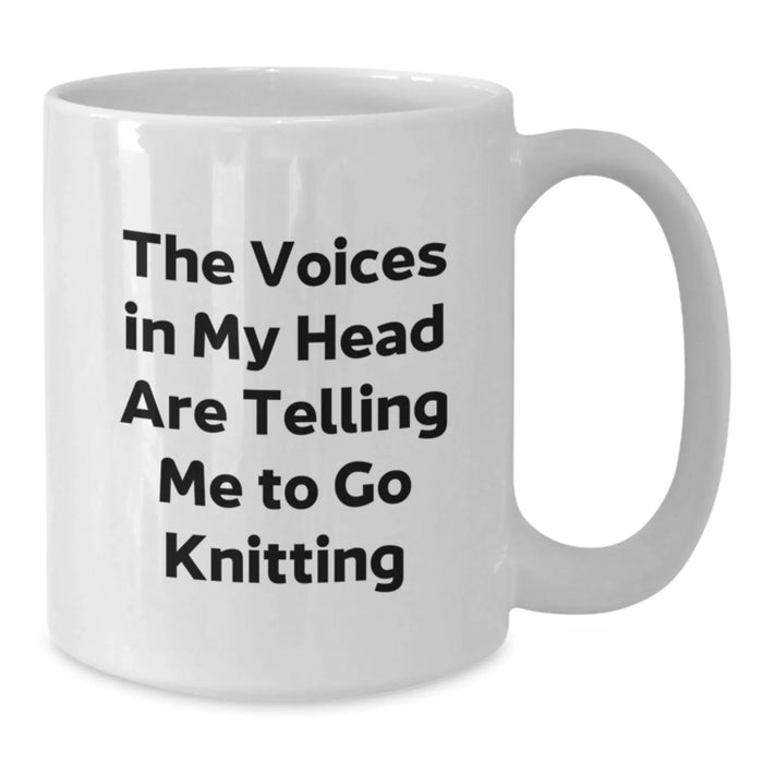 Funny Knitting Gift for Knitting Lovers, White Coffee Mug with Inspirational Quote, Perfect Birthday Unique Gifts from Friends, 11oz and 15oz - Additional