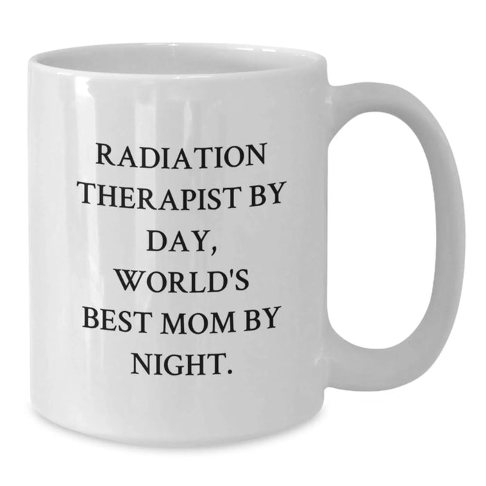 Funny Radiation Therapist Gifts for Men and Women, White Coffee Mug, 'Radiation Therapist By Day, World's Best Mom By Night.', Unique Christmas Unique Gifts from Family to Friends, Coworkers, Family - Additional