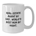 Funny Real Estate Agent Gifts from Mom, White Coffee Mugs for Real Estate Agent, Christmas Unique Gifts for Women, 'Real Estate Agent By Day, World's Best Mom By Night' Quote - Additional