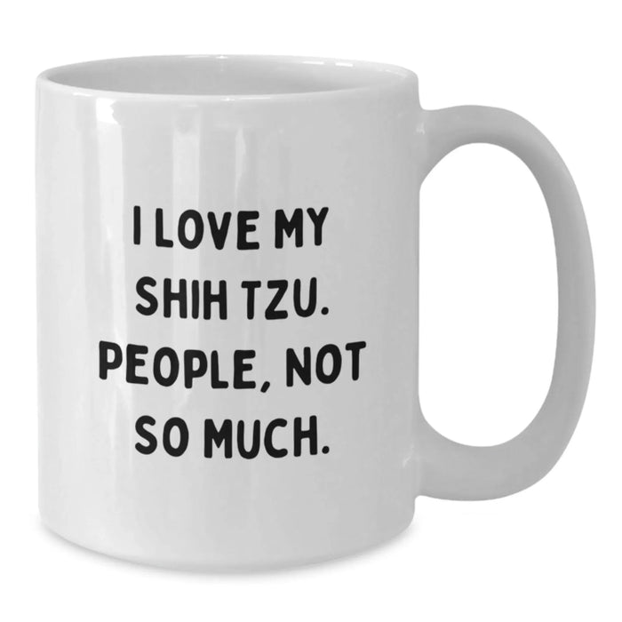 Funny Shih Tzu Dog Gifts from Friends, Unique White Coffee Mug, Christmas Holiday - Additional