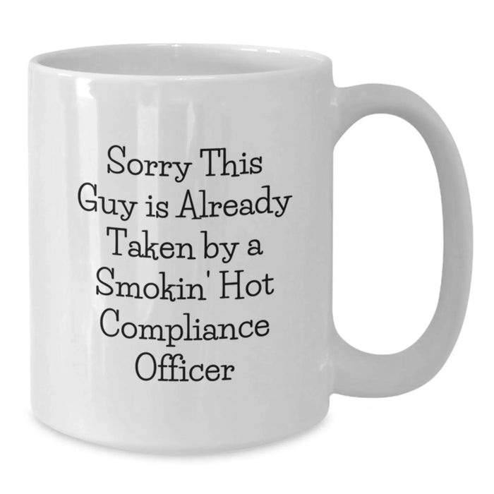 Funny Compliance Officer Gifts for Him from Friends or Family, White Coffee Mug, Christmas Unique Mugs for Men - Additional