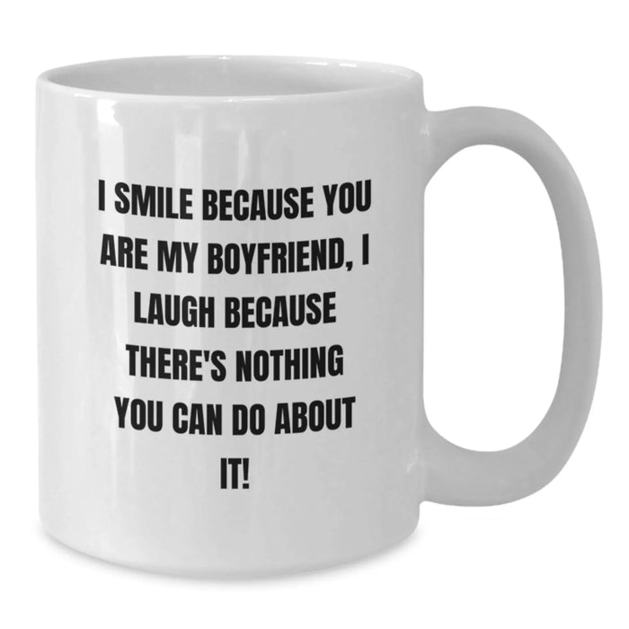 Funny Sweetheart Gifts from Friends, Love and Laughter on Birthday Unique Gifts - I Smile Because You Are My Sweetheart, White Coffee Mug for Him - Additional