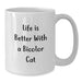 Funny Bicolor Cat Gifts from Friends - Life Is Better With A Bicolor Cat Quote on White Coffee Mug, Birthday Unique Gifts for Bicolor Cat Lovers - Additional
