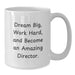 Funny Quotes for Directors, White Coffee Mug, Birthday Unique Gifts from Friends, Inspirational Mug for Directors to Dream Big, Work Hard, Become Amazing - Additional