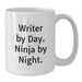 Funny Writer Gifts for Him by Day Ninja Mug White Coffee 11oz 15oz Christmas Unique - Additional