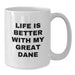 Funny Great Dane Dog White Coffee Mug Gifts from Men to Great Dane Dog Lovers on Birthday Unique Presents - Additional