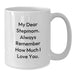 Funny Stepmom White Coffee Mug, Stepmom Gifts for Her Birthday, 'My Dear Stepmom. Always Remember How Much I Love You.' Gifts from Men, Women, Family, Friends, Coworkers, Unique Stepmom Present - Additional