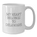 Funny Delaware Quote Gifts from Friends to Delaware Men - My Heart Belongs To Delaware White Coffee Mug, Birthday Unique Gifts - Additional