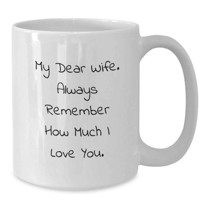 Funny Wife White Coffee Mug Gift from Husband, Christmas Unique Gifts, Always Remember How Much I Love You, White Ceramic Mug - Additional
