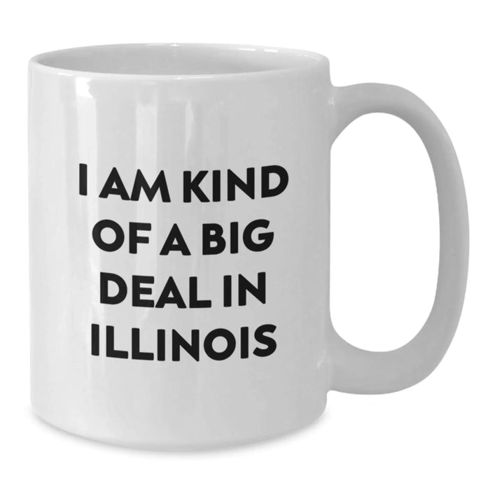 Funny Illinois Graduation Gifts from Friends to Illinois Men - White Coffee Mug 'I Am Kind Of A Prime Selection In Illinois' - Additional