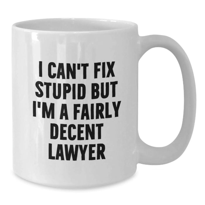 Funny Lawyer Gifts for Men Birthday Unique White Coffee Mugs Gifts from Friends to Lawyer - Additional
