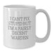 Funny Warden Gifts for Men - 'I Can't Fix Stupid But I'm A Fairly Decent Warden' White Coffee Mug, Birthday Unique Gifts from Friends - Additional