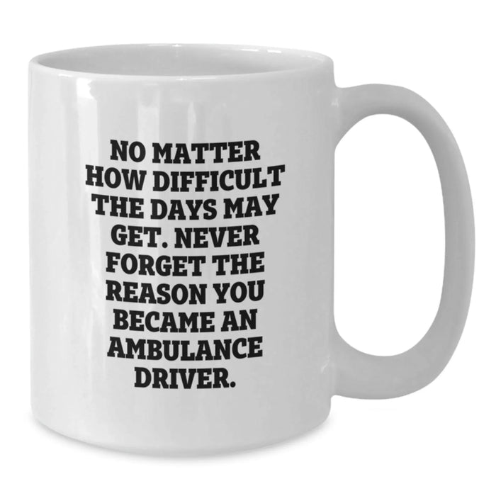 Inspirational Gifts from Men to Ambulance Driver, Funny Coffee Mug for Mom, Never Forget Your Reason - Additional