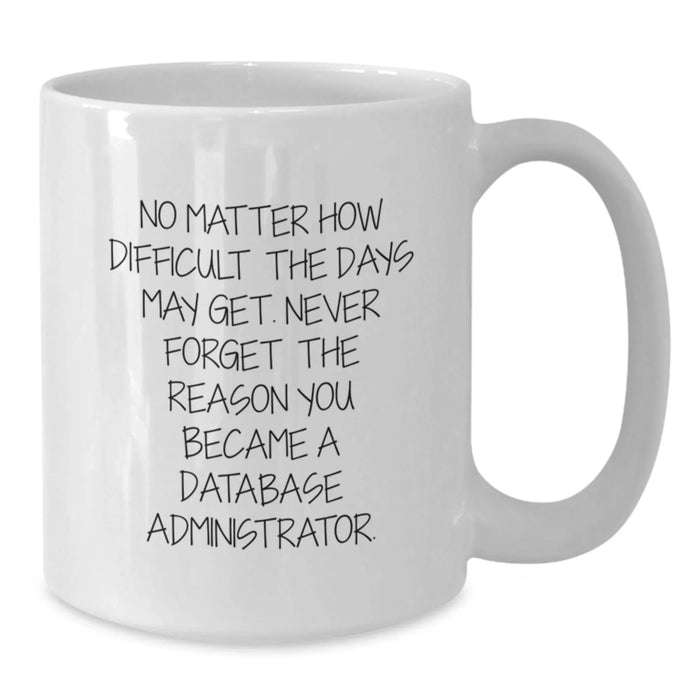 Funny Quote for Database Administrator, White Coffee Mug for Birthday, Gifts from Friends - Additional