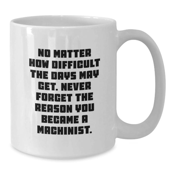 Funny Machinist Gifts from Men to Friends, White Coffee Mug for Machinist, Inspirational Quote - Additional