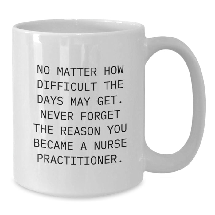 Inspirational Gifts from Men to Nurse Practitioner Mom - Funny Nurse Practitioner Quote on White Coffee Mug for Mother's Day Unique Gifts - Additional