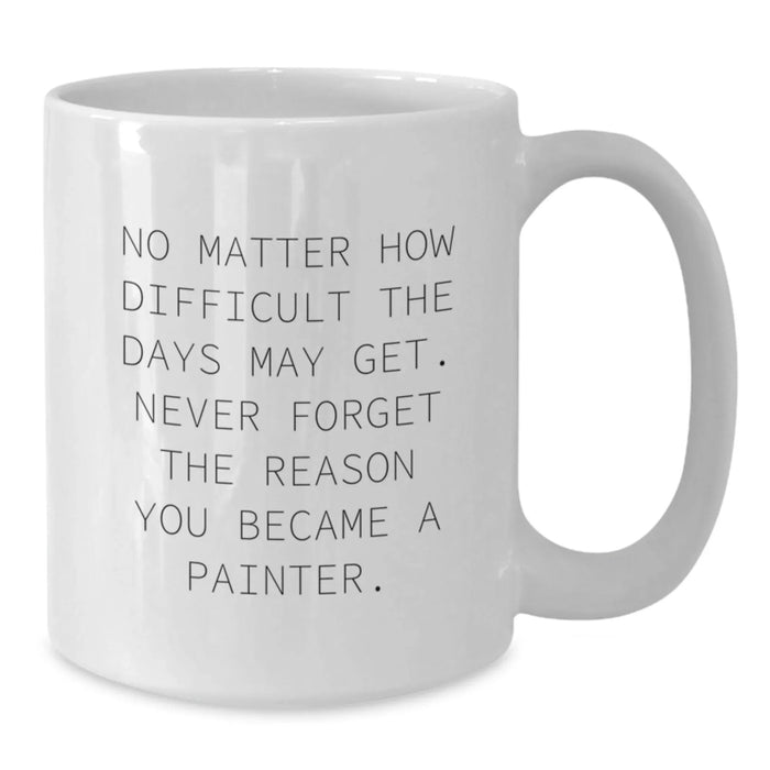 Funny Painter Gifts for Mom - White Coffee Mug 'Never Forget The Reason You Became A Painter' - Ideal Gift from Friends, Family, or Loved Ones for Painter Enthusiasts on Mother's Day - Additional