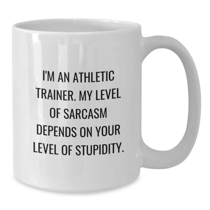 Funny Athletic Trainer White Coffee Mug, Gifts from Men to Athletic Trainer Friends on Christmas Unique - Additional