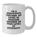 Gifts for Substitute Teachers, Funny White Coffee Mugs, Sarcastic Quotes, Mother's Day Unique Gifts from Friends, Family, Coworkers - Additional