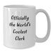 Gifts from Friends for the World's Coolest Clerk, Funny Clerk Mug, White Coffee Mug for Mother's Day Unique Gifts - Additional