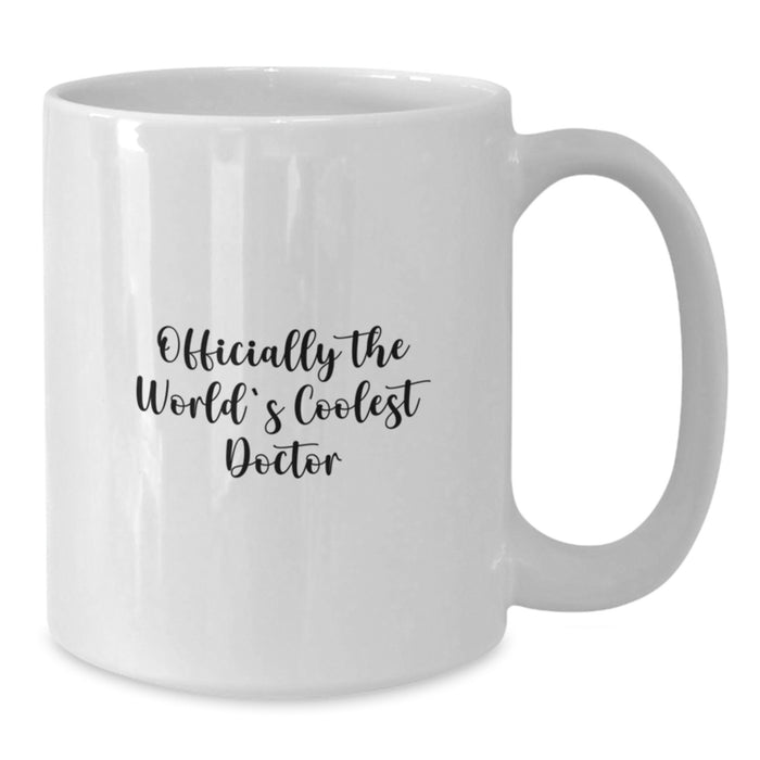 Funny Quote Doctor Gifts, White Coffee Mug for Father's Day, Unique Gifts from Family to Men, Funny White Coffee Mug for Doctor, Officially The World's Coolest Doctor - Additional